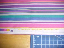 Fabric Cotton Vintage Marcus Brothers Textiles, Inc Multicolor Stripes 60" X 66"