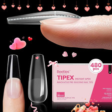 Beetles Tipex Instant Apex Nail Tips, 480Pcs Pre-Building & Pre-Etched Tipex Gel