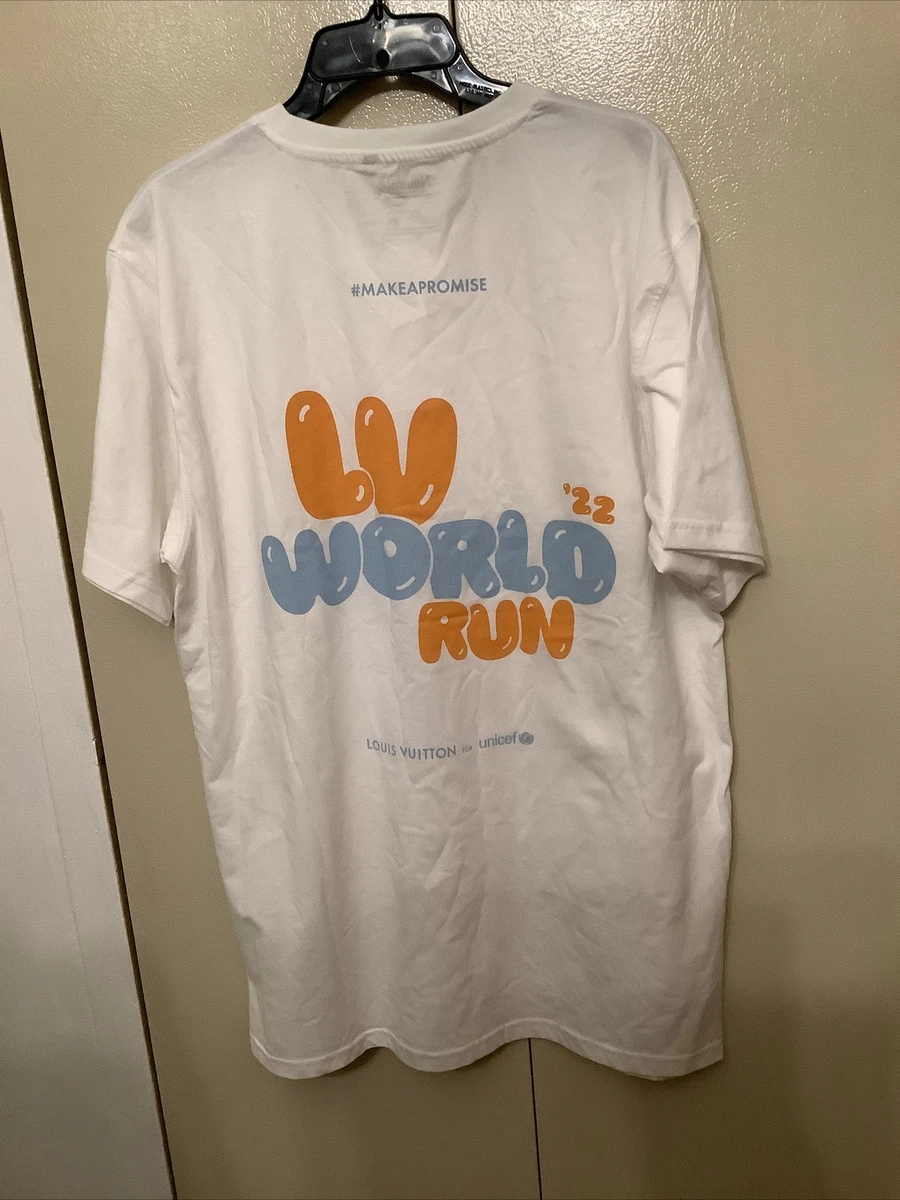 Louis Vuitton For Unicef World Run '22 T-shirt White 100% Cotton Size XL