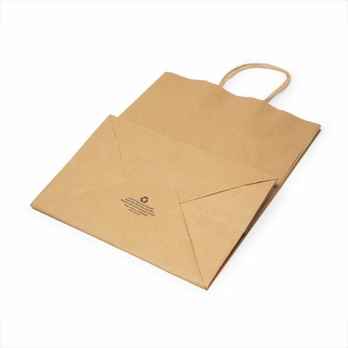 Shopper Grocery Bag 65 lb Kraft Bag, 10" x 7" x 12" | 250 per Case - Picture 3 of 5