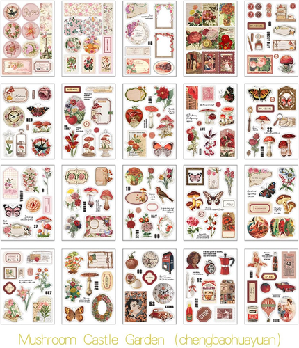 200PCS Scrapbook Stickers Set, Vintage Cute Animal Journaling Aesthetic Stickers - Picture 2 of 7