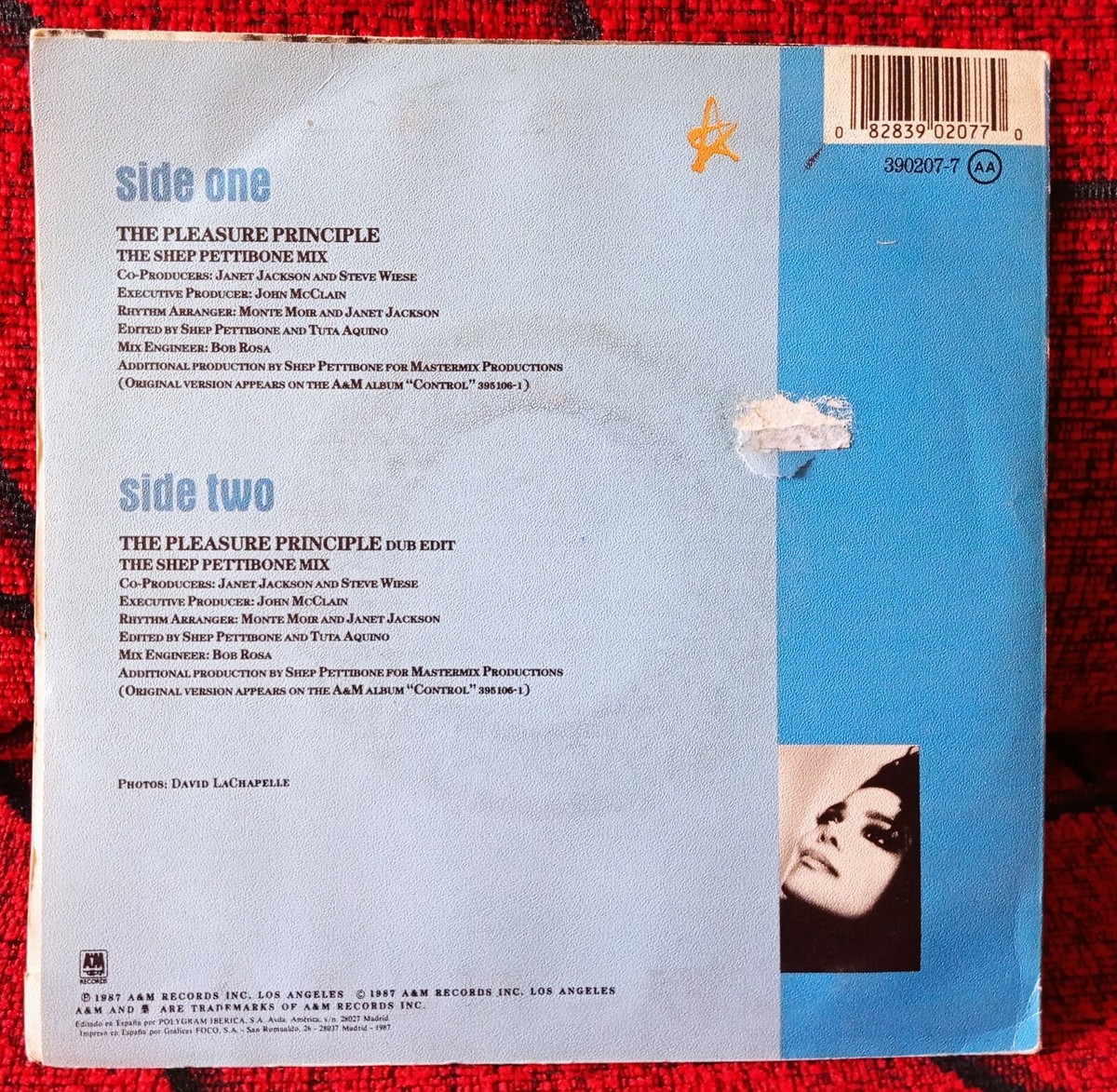 JANET JACKSON ** The Pleasure Principle ** ORIGINAL 1987 Spain 7
