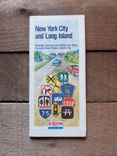 Vintage New York City and Long Island City Road Map  - Exxon