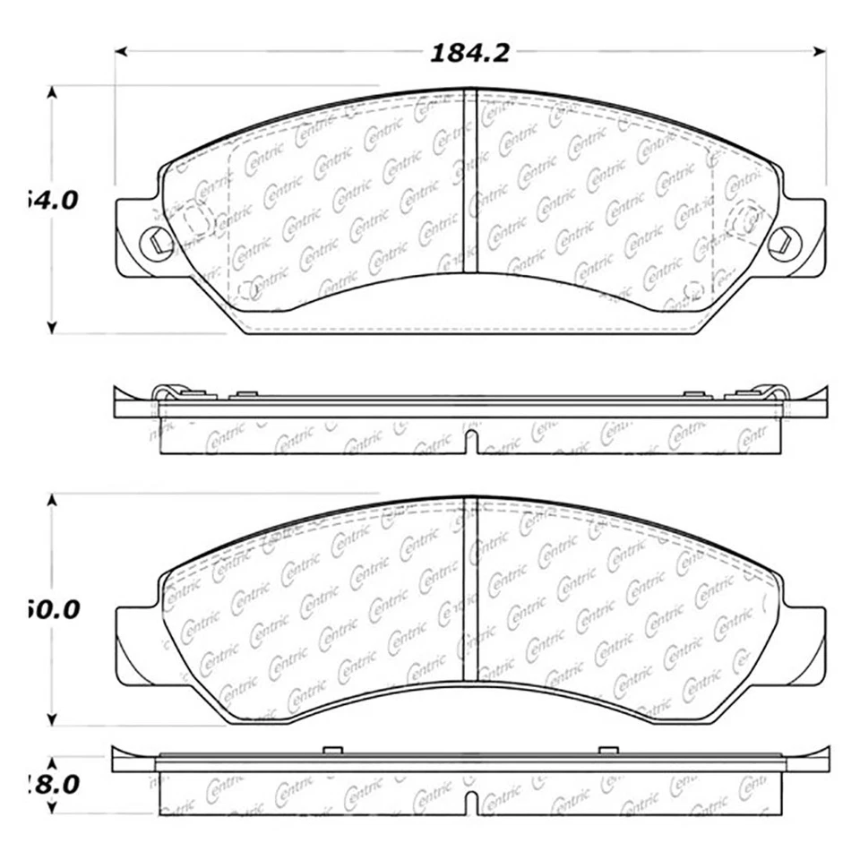 Rotores de freno delanteros y pastillas de freno de cerámica Centric 3 piezas para Cadillac Escalade ESV Foto 4 de 4