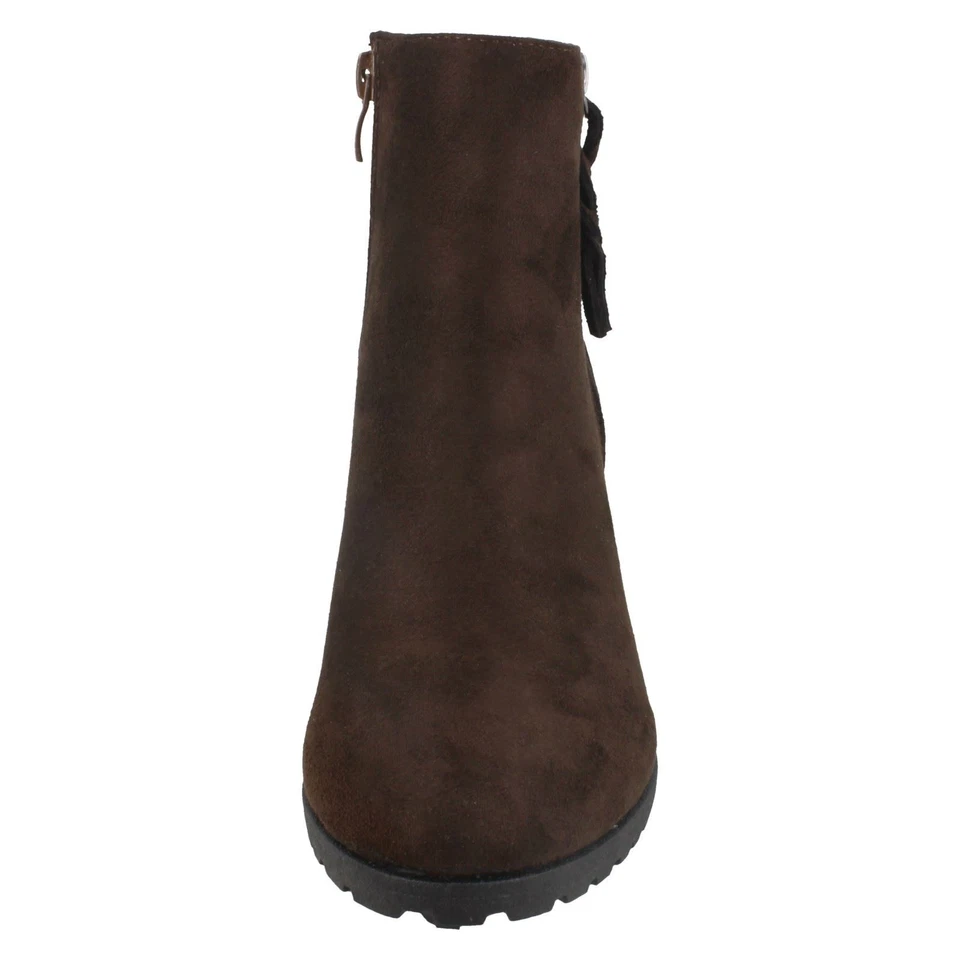 Mujer Spot On Botines Marrón Microfibra: F50878 - Imagen 3 de 4