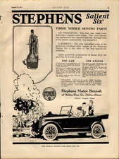 1917 Stephens Motor Cars Ad: Salient Six Model - Moline Plow Co., Moline, IL