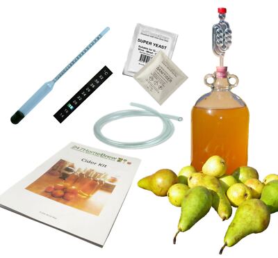 Birnenwein Perry Herstellungsset hausgebrautes Glas Demijohn macht auch Met, Ingwer Bier