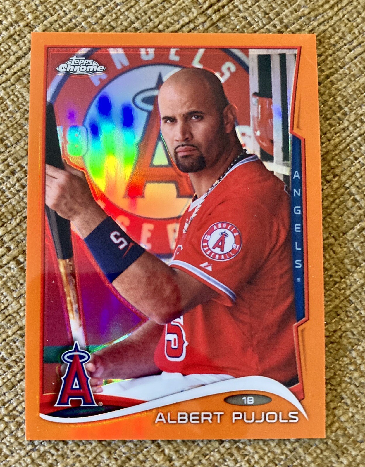 2014 Topps Chrome Orange Refractor Albert Pujols #130