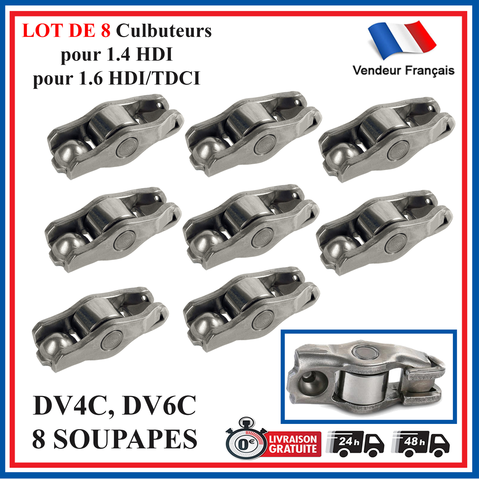 Culbuteurs de soupape 090365 moteur Peugeot 206 307 et 1.4 Hdi 9636848280