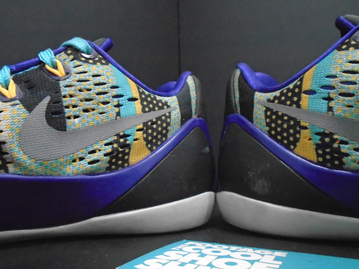 NIKE KOBE IX 9 EM POP ART UNLEASHED PURPLE GREY TURQUOISE LAKERS