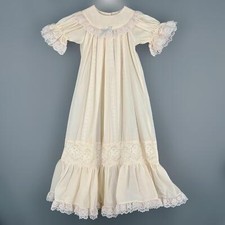Antique Christening Gown Cotton Embroidered Lace