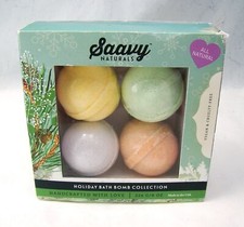 Saavy Naturals Holiday Collection Set of 4 Bath Bombs 226 gr., 8 oz. NEW NIB