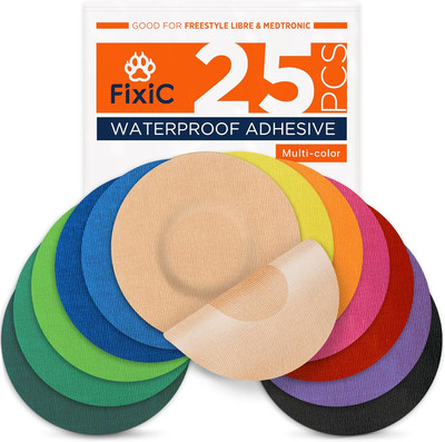 Fixic Freestyle Adhesive Patch 25 PCS   Good for Libre 1, 2, 3 & plus   Enlite  