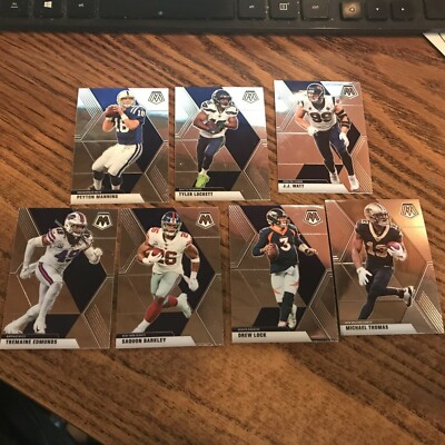 Lot of 7: 2020 Panini Mosaic Cards: Manning, Lockett, Watt, and more... NICE!!!