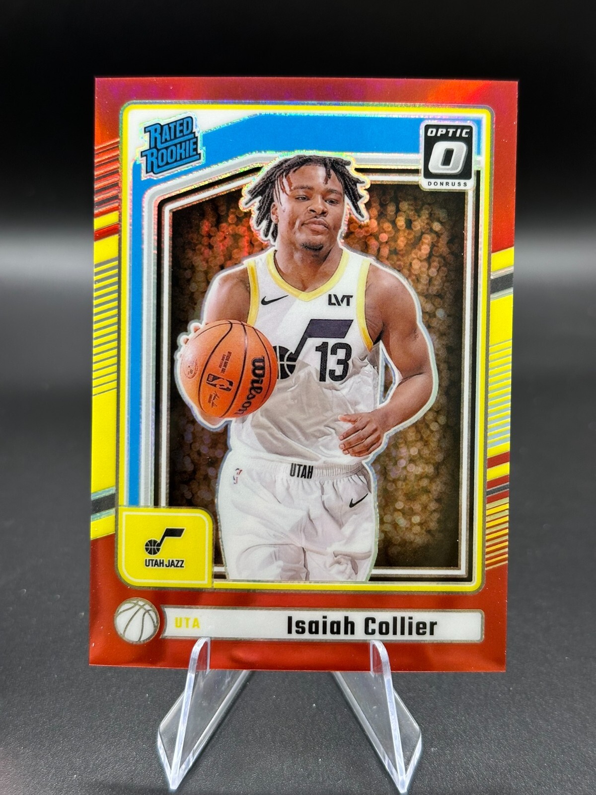 2024-25 Donruss Optic Preview P-237 Isaiah Collier Rated Rookie Red Prizm 09/25