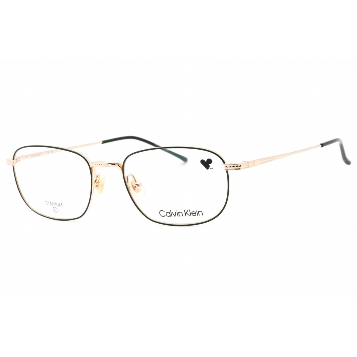 Calvin Klein Men's Eyeglasses Green Titanium Rectangular Frame