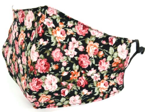 Unisex 100% Cotton 3 Layers Face Cover Mask Washable Reusable Breathable Dust - Picture 3 of 75