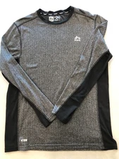 RBX Shirt Men's Large Black Herringbone Long Sleeve Activewear/Casual Tee