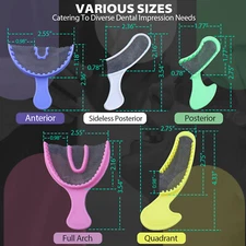 Disposable Dental Impression Triple Trays Registration Bite Trays Multi Styles
