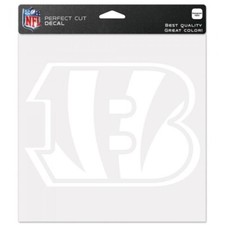 CINCINNATI BENGALS WHITE PERFECT CUT DECAL 8"X"8 CAR WINDOW CORN HOLE LICENSED