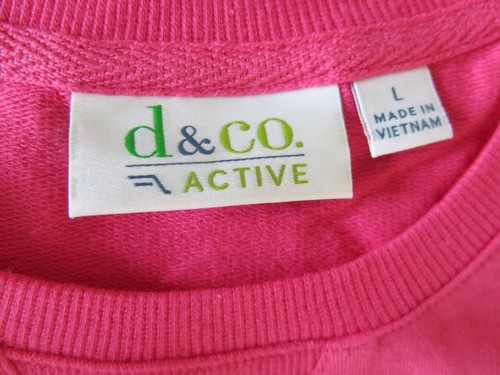 New Denim & Co Active French Terry Tunic/Sz L/Bright Rose/Long Sleeves/Perfect - Picture 2 of 5