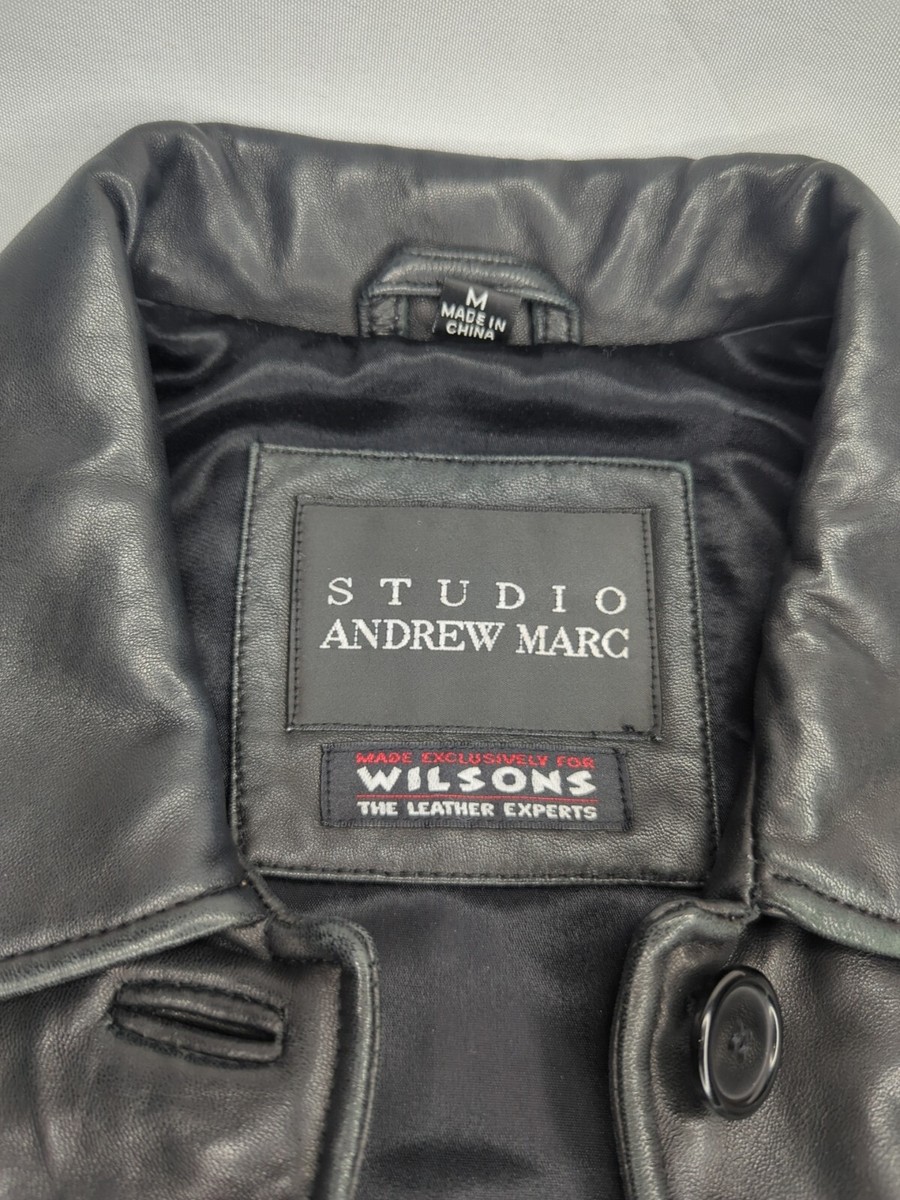 Studio Andrew Marc Wilsons Butter Soft Lamb Leather Jacket Long