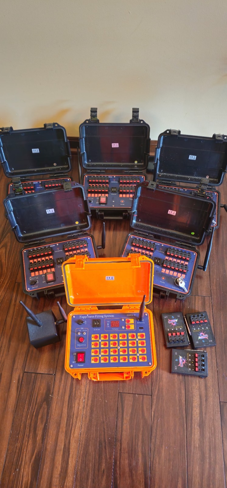 Happiness 120 Cue Firing System, Crackle Cube Pro, and 12 Cue Module Kit.