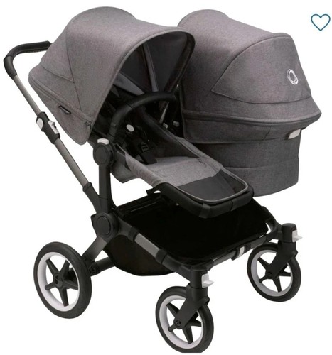 Bugaboo Donkey 3 – Zwillings-/Geschwisterwagen, Grey Mélange, guter Zustand - Bild 1 von 5