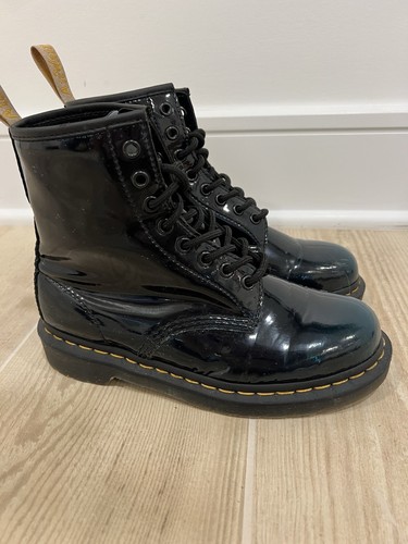 Dr. Martens Damen 1460 Vegan Schnürstiefel Schwarz Teal Grün Lack EU 38 US 7 - Bild 5 von 6