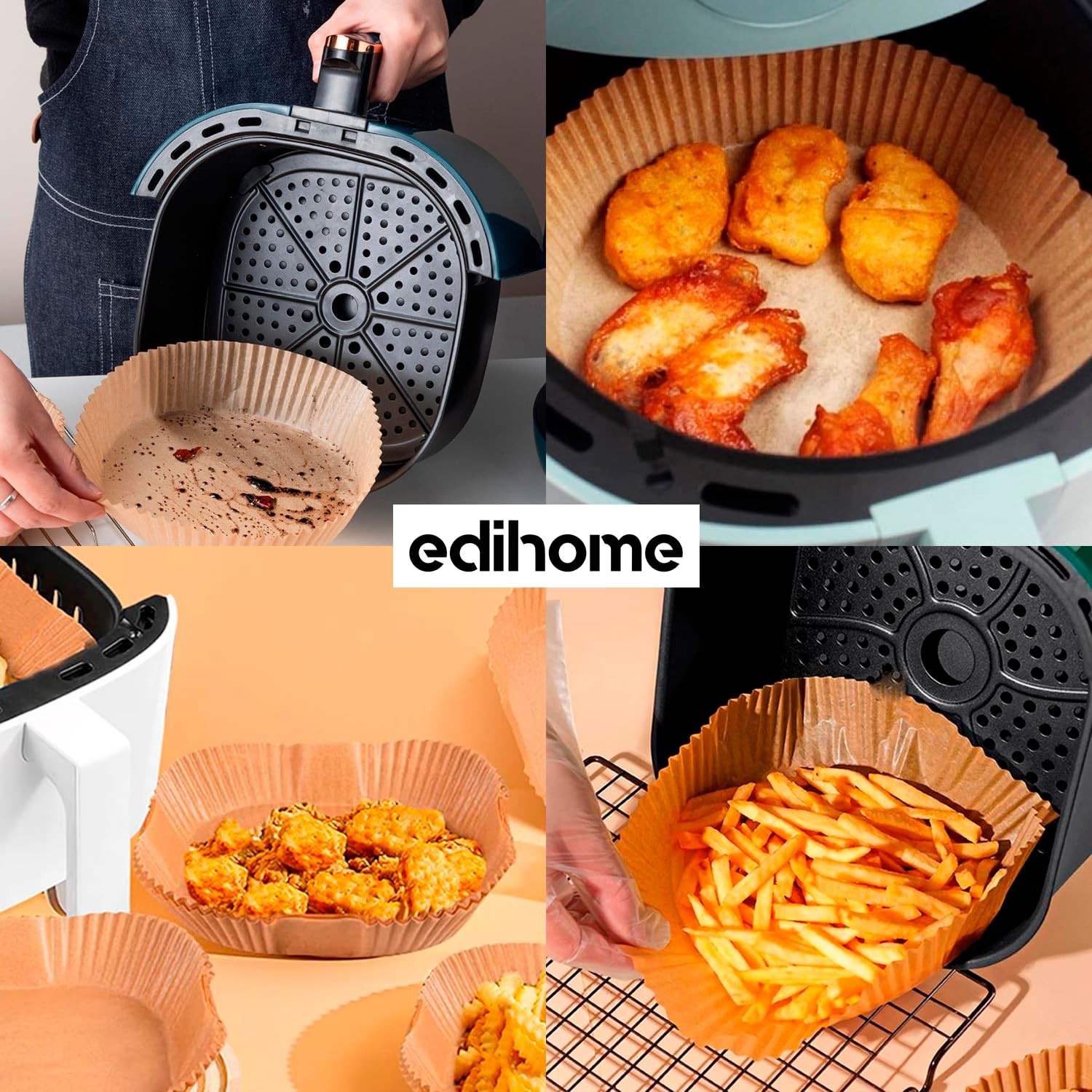 edihome Carta Forno per Friggitrice ad Aria BPA Free Monouso Adatto al Forno da foto 6