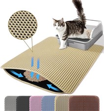 Cat Litter Mat, 24x18 Inches Large Double Layer Honeycomb Cat Litter Trapping...