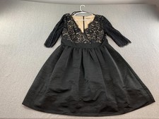 Eliza J Dress Womens Size Black Lace Fit & Flare Bell Sleeve Cocktail