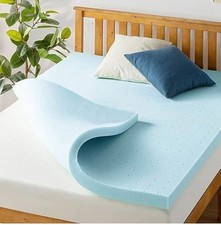 Best Price Mattress 3  Memory Foam Topper Cooling Gel Short Queen Blue