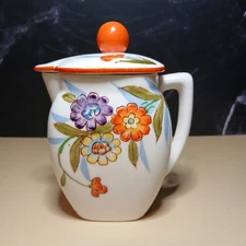 Vintage Hinode Japan Hand Painted Bird Small Pitcher With Lid 5” Tall