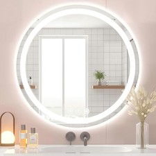 Bathroom Mirror with Lights, Anti-Fog  Tri-Color Lighting - Wall Mounted Sha...