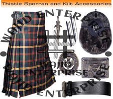 Men's U.S. Marine Tartan 8-Yard Kilt   Traditional Scottish Outfit with Antique