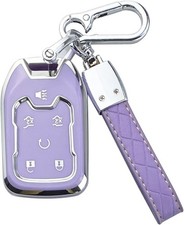 Key Fob Cover Case Compatible with Silverado Suburban Tahoe Yuko Color: Purple