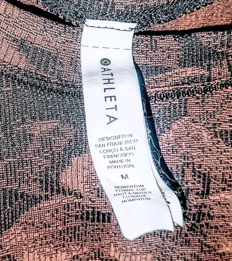 Top elástico acanalado ajustado manga larga caprichoso floral oscuro para mujer M Foto 4 de 4