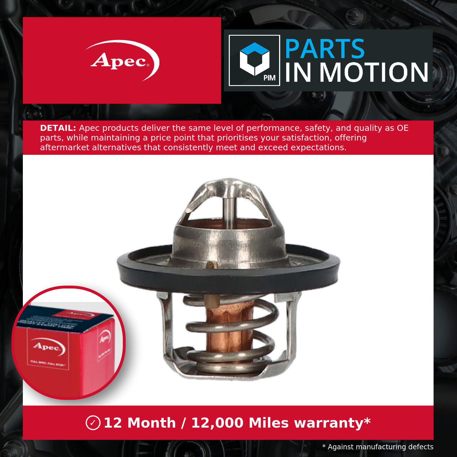 Coolant Thermostat fits HYUNDAI ix35 1.7D 10 to 15 D4FD 255002A100 Apec Quality - Image 8