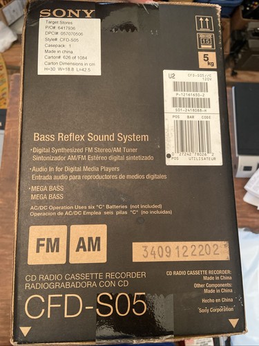 Sony CFD-S05 CD Cassette Recorder CD-R Riproduzione Radio CD-RW NUOVO Vedi Foto - Foto 3 di 8