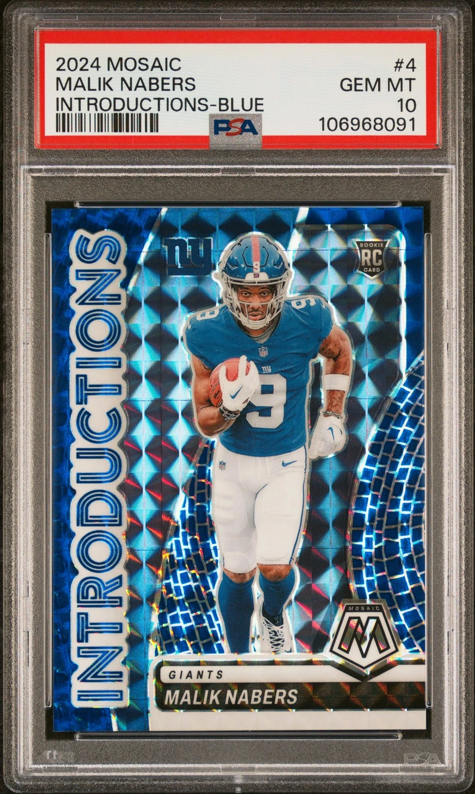 Malik Nabers Panini Mosaic Introductions #4 Blue