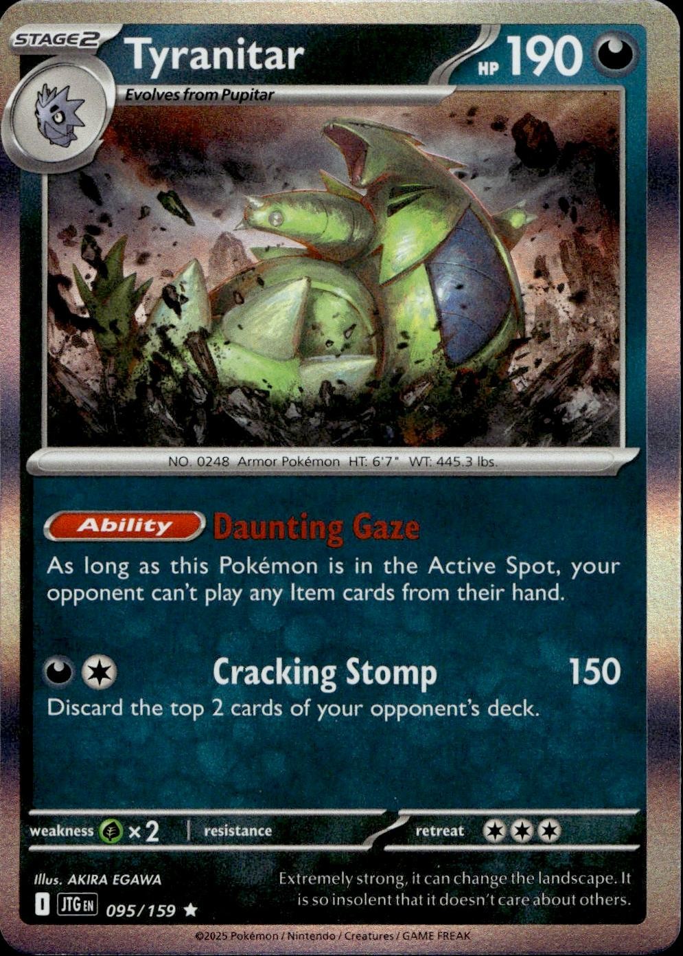 Tyranitar 095/159 Rare Journey Together Pokemon Near Mint