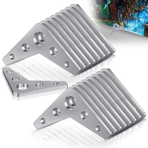 Shimeyao 10 Pcs Steel Weld on Gussets 1/4" Thick Metal Tabs Silver - product listing photo