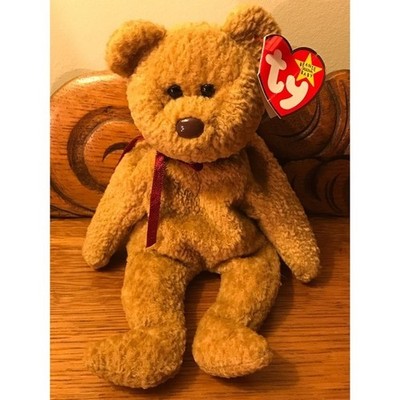 Ty Beanie Baby, CURLY Beanie Baby Bear, 1996, Child Free Home