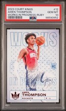 2023-24 Court Kings Amen Thompson Works in Progress Ruby RC /149 - PSA 10