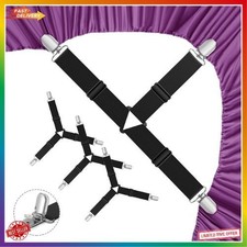 4 Pack Bed Sheet Holder Straps, Adjustable Fitted Sheet Clips  Corner Grippers