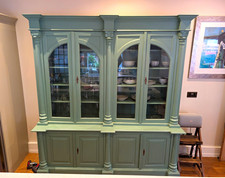 Large Solid Wood Painted Display Cabinet / Welsh Dresser / Sideboard