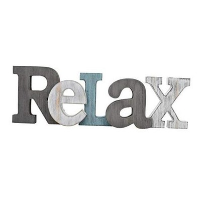  Wooden Sign Aqua Hanging Block Letters Sign Rustic Freestanding Wood Relax