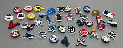 40 Mixed Baseball Sport Team Pieces Snap-On Shoe Charms Fits Croc Sandal
