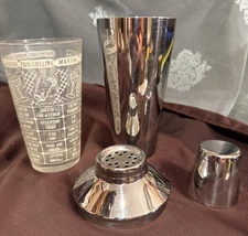 Irvinware Cocktail Shaker MCM Vintage Stainless Steel Set Barware Drink Mixer
